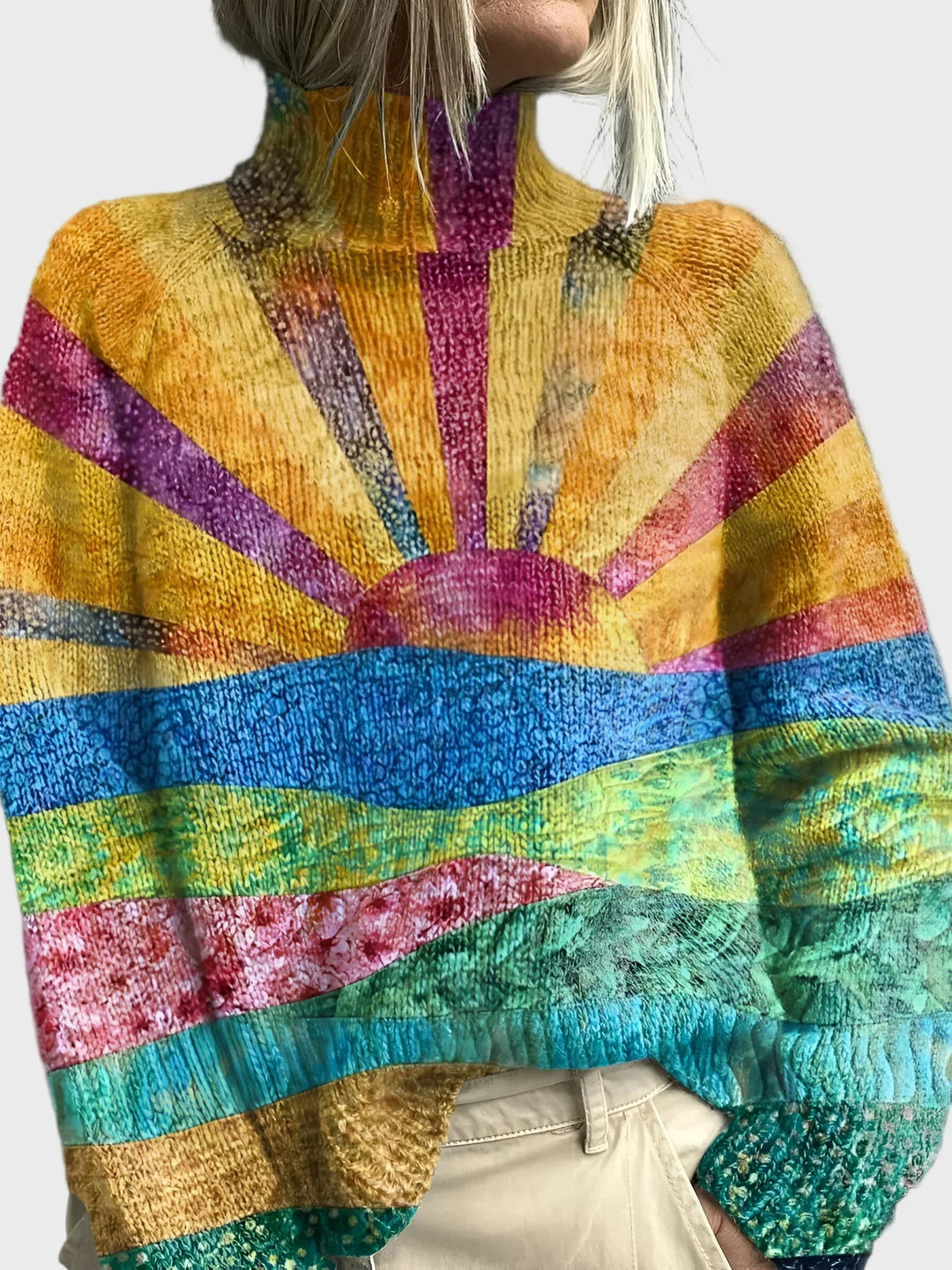 Cuello alto de punto con diseño elegante