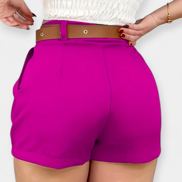 Pantalones cortos plisados de alta cintura