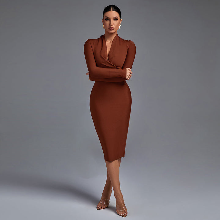 Samara | Vestido de Manga Longa con Escote en V