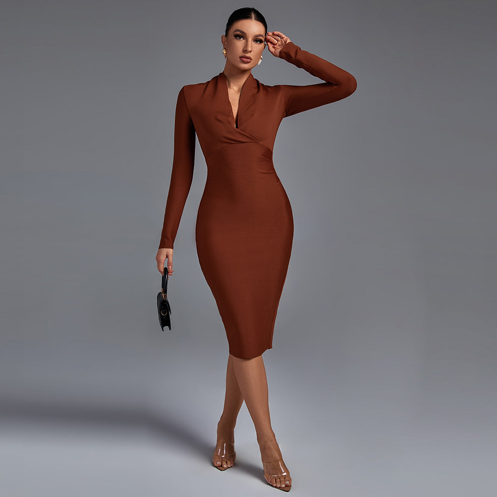 Samara | Vestido de Manga Longa con Escote en V