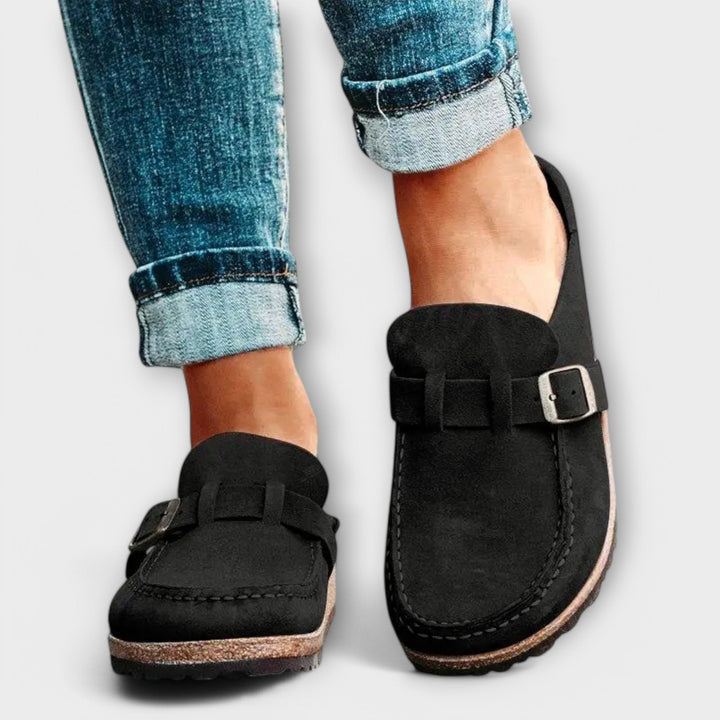 Mocasines Ortopédicos Femeninos con Hebilla Decorativa