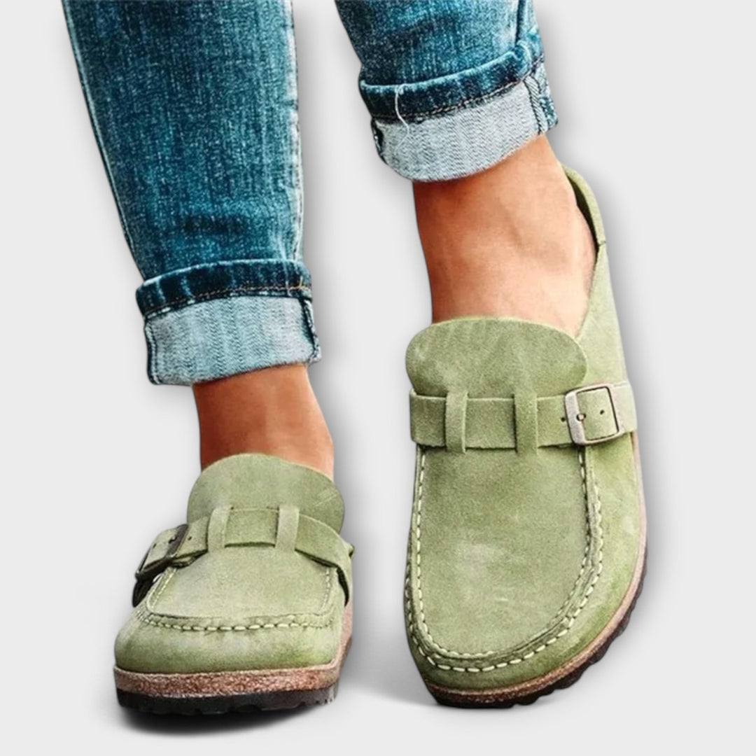 Mocasines Ortopédicos Femeninos con Hebilla Decorativa