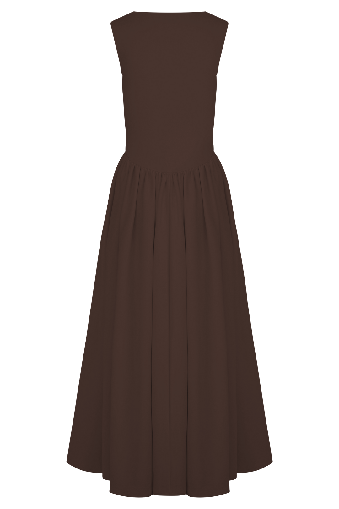 Sharon |Vestido midi de punto en espagueti - Castaño caoba