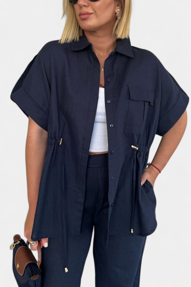 Lani | Conjunto Relaxed de Camisa y Pantalones de Algodón y Lino