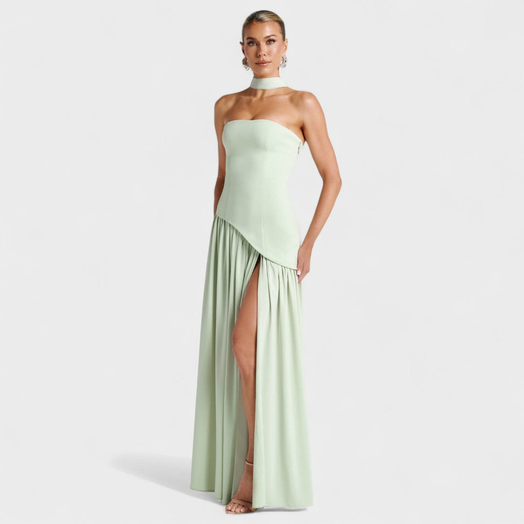 Maliyah | Vestido Corte asimétrico Verde menta